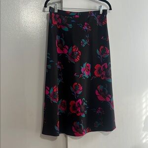 J. Crew Black and Red A-line Midi Skirt Cocktail
